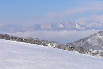 木島平スキー場から見た風景