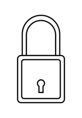 Padlock. Flat linear icon of lock isolated on white background.
