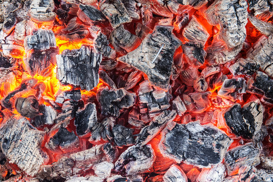 hot coals close up