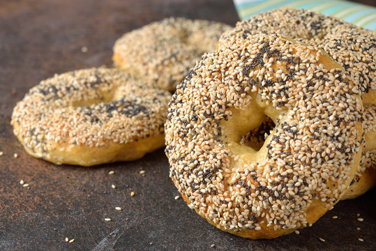 Bagels with sesame seeds