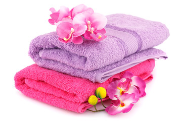 Towels and flowers
