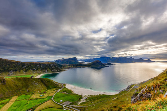Haukland Beach From the Slopes of Mannen - Lofoten Islands