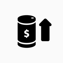 Oil barrel icon vector illustration for oil price forecast presentation design.