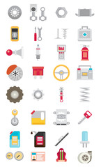 Flat vector icons and illustrations repair of machines 