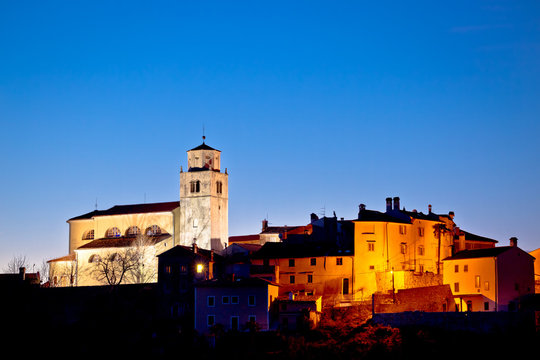 Village of Moscenice skyline at dawn