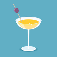 Isometric vector cocktail in flat style
