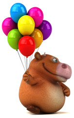 Naklejka premium Fun cow - 3D Illustration