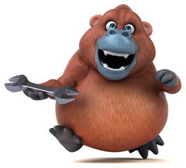 Naklejka premium Fun orangoutan - 3D Illustration