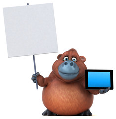 Fun orangoutan - 3D Illustration