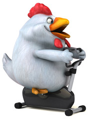 Fun chicken - 3D Illustration