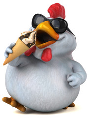 Fun chicken - 3D Illustration