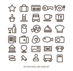 Outline web icon set - Hotel services