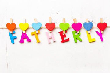 Word fatherly of colorful letters