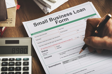 Naklejka premium Small Business Loan Form Ownership Concept