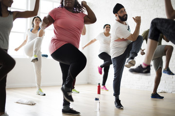 Diversity People Exercise Class Relax Concept - Powered by Adobe