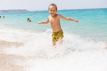 Beautiful boy and the sea