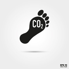 Carbon footprint icon. Pollution Symbol.