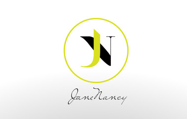 J N  Logo. AB Letter Design Vector with Black Green Color.