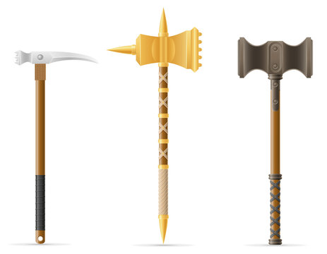 battle hammer medieval stock vector illustration