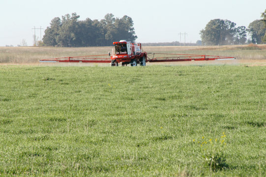 fumigando en el campo