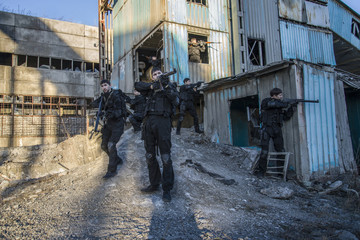 Russian special forces training at a military training ground.