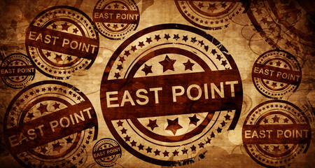 east point, vintage stamp on paper background