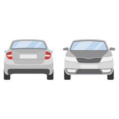 Car vector template on white background. Business sedan isolated. grey sedan flat style