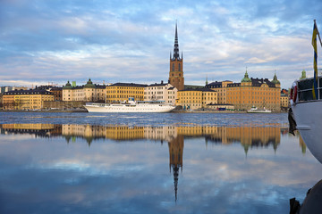 Stockholm, Sweden - Jan 21, 2017..View of Riddarholmen, Stockholm.