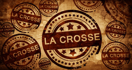 la crosse, vintage stamp on paper background