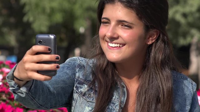 Pretty Spanish Woman Selfie