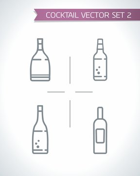 Drinks and Cocktails icon vector set