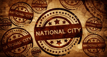 national city, vintage stamp on paper background