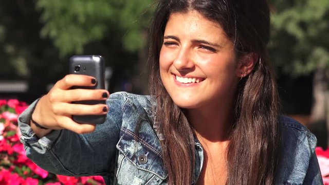 Beautiful Woman Selfie Sunny Day