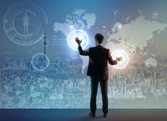 futuristic graphical interface and system engineer, abstract image visual
