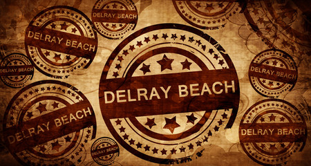 delray beach, vintage stamp on paper background