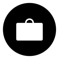 Suitcase icon - Flat design, glyph style icon - White enclosed in a circle