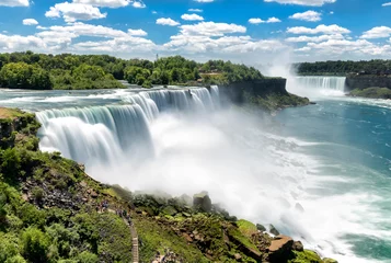 Papier Peint photo Lavable Canada Niagara tombe entre les États-Unis d& 39 Amérique et le Canada.