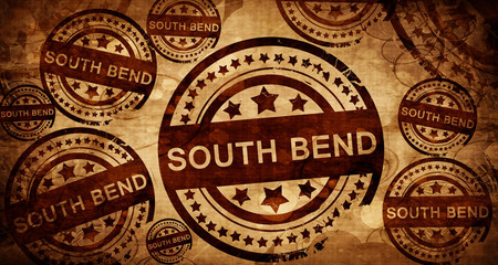 south bend, vintage stamp on paper background