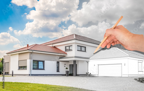 "Garagenanbau planen" photo libre de droits sur la banque d'images