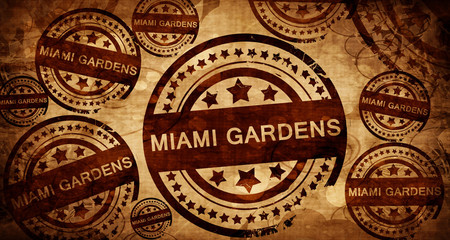 miami gardens, vintage stamp on paper background