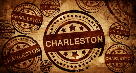 charleston, vintage stamp on paper background