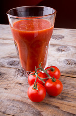 Glass of tomato juice