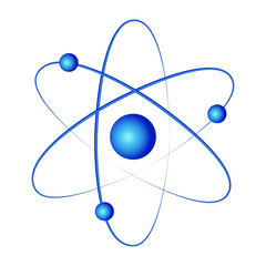 Atom isolated on white photo-realistic vector illustration