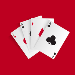 Playing cards isolated on white