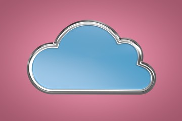 Composite image of blue cloud shape on white background