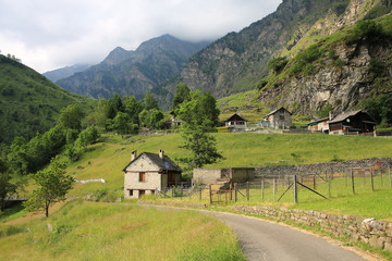 Fototapeta na wymiar Scenic Malvaglia Valley in Tessin, Switzerland