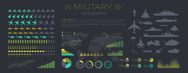 Military Infographics Flat Vector Illustration