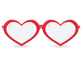 Sunglasses in the form of heart isolated on a white background