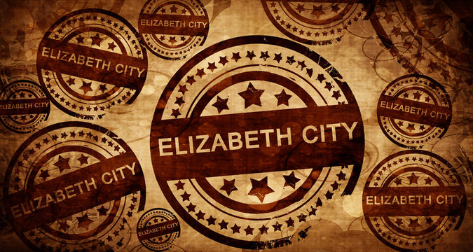 elizabeth city, vintage stamp on paper background
