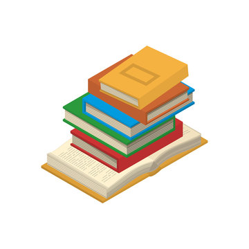 Vertical stack of books and tutorials.